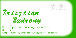 krisztian mudrony business card