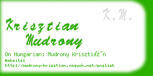 krisztian mudrony business card